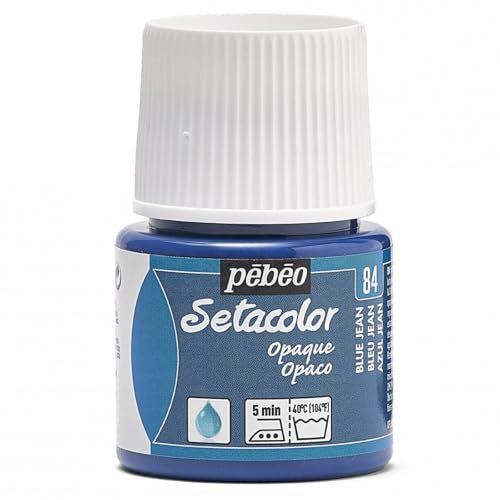 Pebeo - Colore per Stoffa Setacolor Opaco, flacone da 45 ml, Colore: Blue Jean