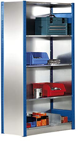 SCHULTE Steckregal enzianblau, Grundregal, 6 verzinkt Fachböden, BxTxH 1000x500x2500 mm