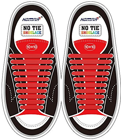 Homar No Tie Lacets pour les enfants et adultes - Best in Sports Fan Lacets imperméables Silicon Flat élastiques Lacets de sport course de chaussures pour Shoes Sneaker Conseil Bottes et Souliers (Adult Size Red)