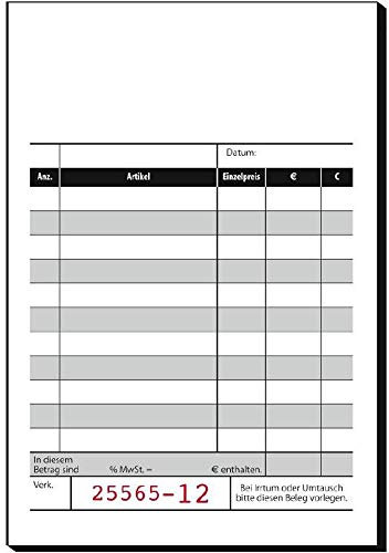 sigel KC621 Kassenblock Mit Additionsblatt
