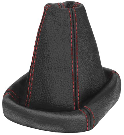 Schaltsack für Ford Mondeo MK4 - Bj. 2007-2014 - aus echtem Leder - Schwarz - Rot - Schaltmanschette - Manschette für Gangschaltung - Schalthebelmanschette für Schaltgetriebe - Echtleder - A0014-1