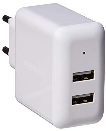 Amazon Basics Chargeur secteur USB double port 2,4 A Blanc