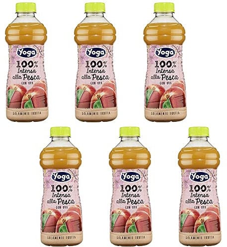 Lot de 6 bouteilles de jus de fruit Intenso Pesca - 100 % - Pour animal de compagnie - 1 l