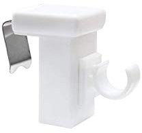 dekondo - 4X Fensterhaken Dekohaken Fensterclip für Fensterdekoration Weiß - Fensterdicke: 10-27mm - Ideal zum Einlegen von Gardinenstangen bis 10mm Durchmesser