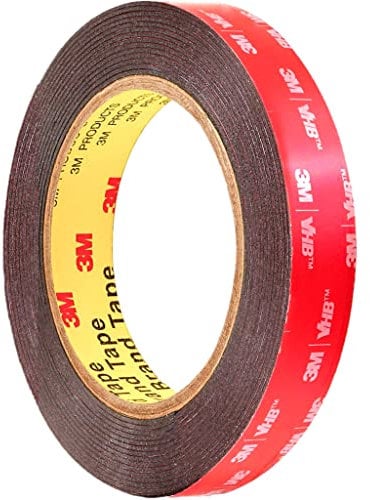 CANOPUS 3M Double Sided Tape (19mm x 3m) Heavy Duty 5952 Waterproof Mounting Tape, Number Plate Tape Heavy Duty Sticky Tape Strong for Home Decor, Indoor, Outdoor use, Black
