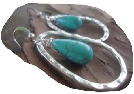 HOWLITE & RING TROPFEN Ohrringe mit Stein