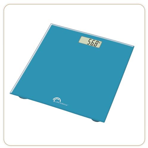 LITTLE BALANCE 8195 SB2 Turquoise Personenwaage, Tempered Glass, Türkis