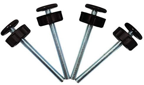 Baby Gate Guru Extralange Spindelstangen Druck Mounted Tore Ersatz Set - 4 Satz Spindelschraube Schrauben für Baby und Haustier-Sicherheits-Tore (M10 (10 mm), Schwarz)