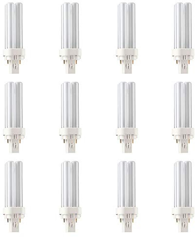 LITECRAFT Ecotone Light Bulbs 10 Watt PL-C 830/2P CFL 2-Pin in White - 12 Pack