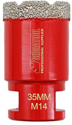 SHDIATOOL Forets Diamant 35mm Trépans de Forage avec Filetage M14 pour Perçage à sec en Porcelaine Carrelage Granit Marbre