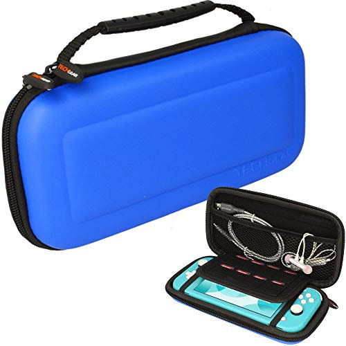 TECHGEAR Switch Lite Case, Hard Protective Carry Travel & Storage Case Cover Designed for Nintendo Switch Lite, 8 Game Card Slots + Accessories [Blue]