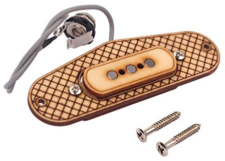 Alnicov Micro Humbucker à 3 cordes en bois d'érable avec prise jack 6,35 mm pour boîte à cigares