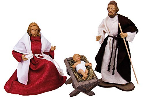 Fritz Cox RuCo Krippenfiguren | Heilige Familie | bewegliche Ankleidekrippe | 22cm | Handarbeit Made in Germany (Heilige Familie)