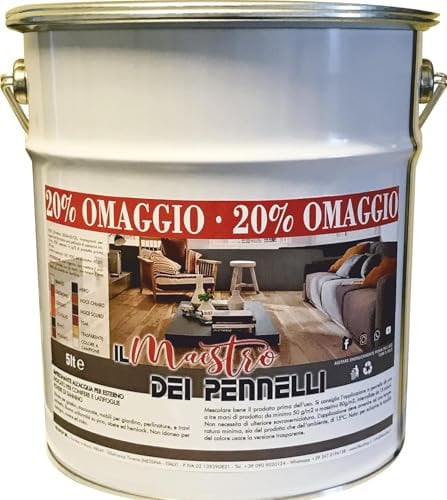 Impregnante legno esterni per ciclo cerato professionale ad acqua 5lt Maestro (Noce Scuro)