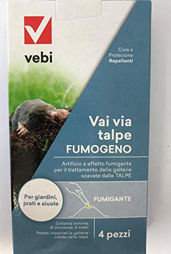 Vai Via Fumogeno per Talpe 4 Pezzi Trattamento Gallerie in Prato Giardino