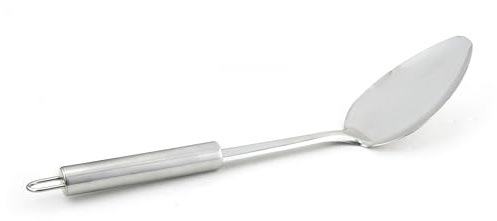 apollo THE HOUSEWARES BRAND Solid Stainless Steel Serving Spoon | For Plating, Serving Soups and Stews, With Eyelet for Easy Hanging on Hook, Kitchen Cooking Utensil, Silver,31x7x5cm