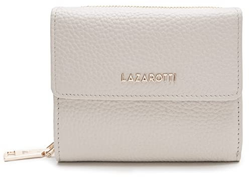 Lazarotti Bologna mittelgroße Leder Geldbörse Damen | mit Druckknopf, Reißverschlussfach, 9 Kartenfächer, RFID-Schutz | 12 x 10 x 4 cm