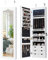 CASART Wall & Door Mounted Jewellery Cabinet, 5 LED Lighted Lockable Jewelry Armoire with Full-Length Mirror, Adjustable Hanging Storage Makeup Box Jewelry Organizer (White)