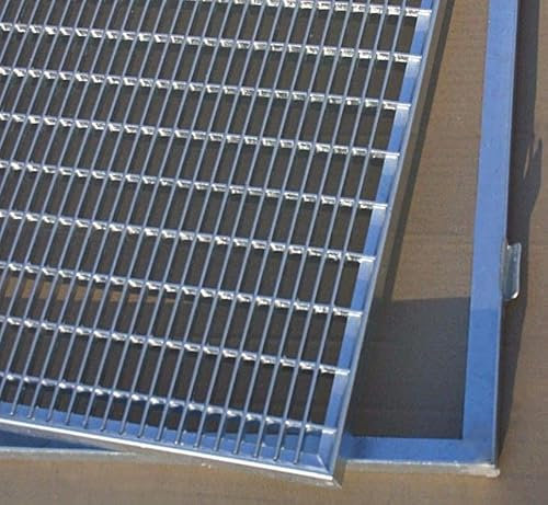 SPH Gitterrost verzinkt 400x1000mm mit ZARGE Maschenweite 30x10mm Gesamthöhe 23mm, Stahl