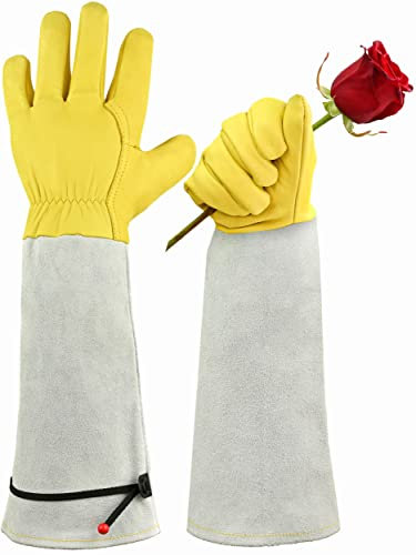 Praknu Gants Ronces - 𝗣𝗿𝗼𝘁𝗲𝗰𝘁𝗶𝗼𝗻 𝗖𝘂𝗶𝗿 - Gants de Jardinage pour les Épines et Ronces et Gants de Travail - Certifiés EN 388 (M)