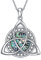 YAFEINI Wikinger Schmuck für Damen 925 Sterling Silber Keltischer Knoten Halskette für Herren Amulett Schutz Wikinger Triskele Schmuck Geschenke
