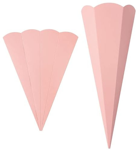 PAINT IT EASY NEU Geschwister-Schultüte Rohling mit Steckverschluß, Stabiler Karton 400g/qm, 6-eckig, 41 cm, 1 Stück, Rosa