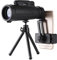 Monokular Teleskop 12X50 Outdoor Teleskop mit Smartphone Adapter,Wasserdichtes HD Monokular Fernrohr mit Handyhalter und Stativ, für Wandern Vogelbeobachtung Jagd Camping Wildtiere (A)
