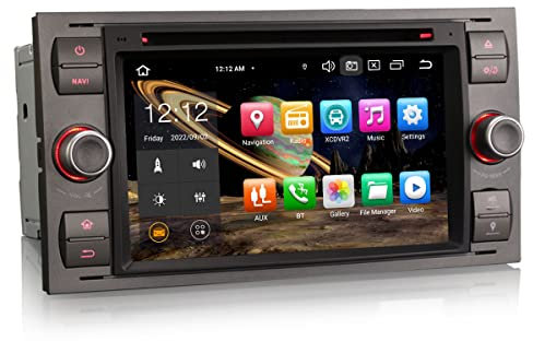 Erisin 7 Zoll 8-Kern 4GB+64GB Android 13 Autoradio mit GPS Navigation Für Ford S-max C-max Focus Fiesta Galaxy Mondeo Transit Kabelloses Carplay Android Auto DAB+ Bluetooth 5.0 WiFi OBD2 RDS USB TPMS
