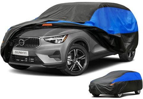 GUNHYI SUV Car Cover Waterproof Breathable, Outdoor Car Cover Rain Dust Sun UV Protection Universal fit Qashqai,Volvo XC40,RangeRover Evoque,Kia Sportage,Mini countryman etc. Fit SUV/4x4 (Up To 460cm)