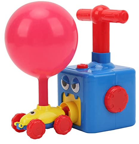 Drfeify Kinder-Ballon-Power-Auto, Strapazierfähiges Kunststoff-Handpumpen-Ballon-Auto-Wissenschaftsexperiment-Spielzeug-Geschenke