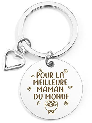 QONCV Cadeau Fete des Meres, Cadeau Merci Maman Anniversaire Noel Noël Idee Idées Cadeaux Femme Maman Original Porte Clef Personnalisé,Cadeaux Fête des Mères Saint Valentin Remerciement