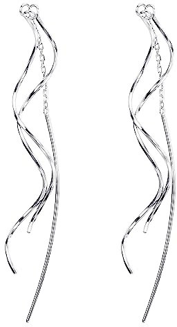 YADOCA Ohrringe Silber 925 Hängend für Damen Mädchen Lange Tropfen Quaste Ohrringe Helix Threader Ohrringe Silber Ohrringe Hängend mit Geschenk-Box, Silber