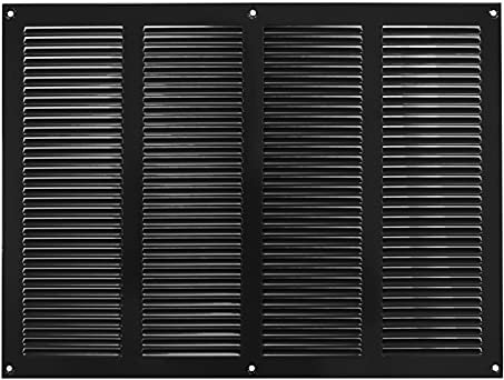 ABOUT VENT 400x300mm Grille de Ventilation en Acier Noir avec Moustiquaire - Grilles d'aération Métallique