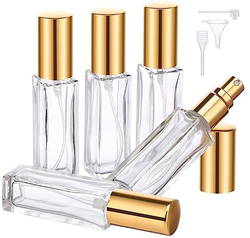 Segbeauty Parfum Zerstäuber Für Unterwegs, 10ml 5 Stück Parfüm Zerstäuber Nachfüllbar, Parfum Flaschen Zum Abfüllen, Parfum Flakon Leer für Damen Und Herren (Transparent)