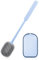 Silikon-Toilettenbürste Langstielige Toilettenbürste Keine Sackgassen Toilettenreinigungsbürste Badezimmer-WC-Bürsten & Halter Set (3# Blau)