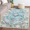 MUJOO Teppich 12,7 x 17,8 cm, Blaugrün, Maschinenwaschbar - Boho-Stil für Wohnzimmer, Schlafzimmer, Waschküche, Küche - Rutschfester, Abstrakter, Weicher, Niedriger Flor