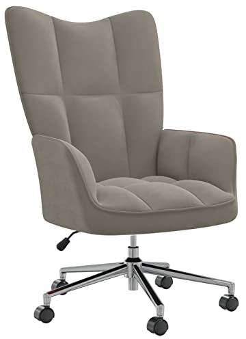 Homgoday Relaxsessel Fernsehsessel Ruhesessel Loungesessel TV-Sessel Schlafsessel Lesesessel Relaxliege Einzelsofa Sessel Einzelliegesessel für Wohnzimmer Schlafzimmer Hellgrau Samt