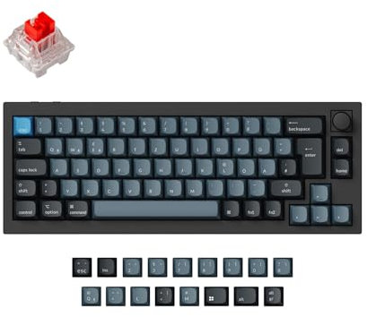 Keychron Q2 Pro QMK/VIA Kabellose Bluetooth-Tastatur, mechanische Tastatur, deutsches DE-ISO-Layout, programmierbarer Knopf, Hot-Swap-fähiger roter K Pro-Schalter