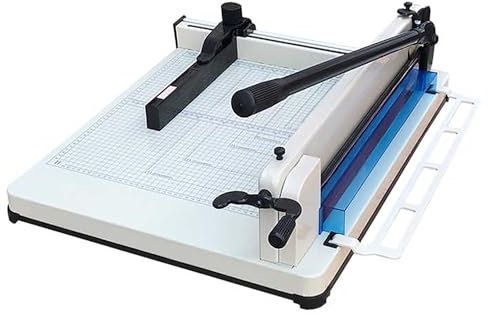 Manueller Papierschneider, Stapel-Guillotine-Papierschneider, robuster Papierschneider im A3-Format, mit Sicherheitsschutz und Seitenlineal, für Ausschreibungen, Bastelpapier, Coupons, Etiketten