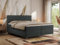 MKS Meble Boxspringbett, Doppelbett mit Multipocket-Matratze und Topper. Modernes Bett auf Metallbeinen - GRIMALDI - 140x200 - Dunkelgrau Struktur - H4