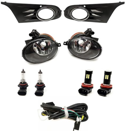 BAKUGO 1 Set Di Fari Alogene A LED Fendinebbia Anteriore Paraurti Griglia Set Cavo Per VW Golf 6 MK6 Cabriolet 2010-2016-LED Set