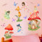 COVPAW Wandtattoo Kinderzimmer Pilz Fee Wandsticker Elfen und Feen Wandaufkleber Babyzimmer Wohnzimmer Kindergarten Schlafzimmer (B)