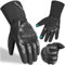 WESTWOOD FOX Gants de Moto d'hiver pour Hommes et Femmes, Gants de Moto imperméables, écran Tactile, légers, de Protection Chauds pour BMX, ATV, UTV, VTT (Noir, M)