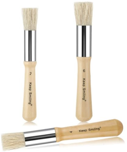 DSLSQD 3 Pieces Paint Brushes for Kids, Jumbo Brushes with Chubby Wood Handles for Easy Grip Reusable Large Chubby Paint Brushes Round Paint Brushes for Washable Paint Watercolor Oil Acrylic Paints