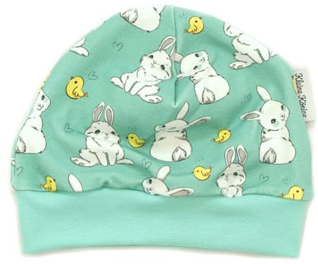 Kleine Könige Mütze Baby Jungen Beanie · Modell Küken Häschen Kleiner Hase Mint, hellmint · Ökotex 100 Zertifiziert · Größe 86/92
