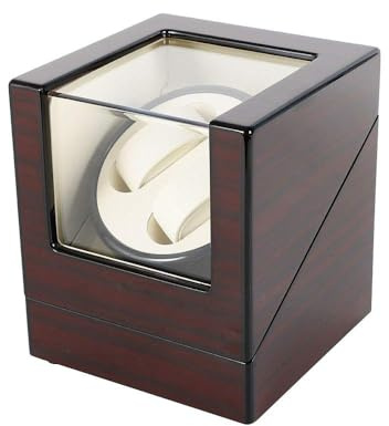 BYUAK Automatikuhren Uhrenbeweger, Uhrenbox Watch Winder Mute für Uhren Luxuriöser Uhrenwender Aufbewahrung Aufbewahrungs Vitrine Glasdeckel, Batteriebetrieb oder Netzteil mit Samtfutter