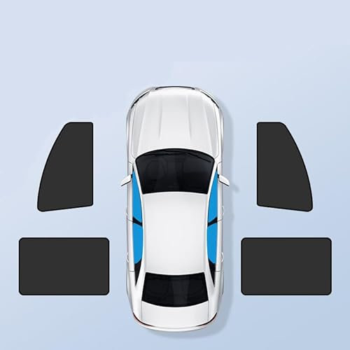 Coche Cortinas Parasol para Dacia Lodgy,Plata/Negra Tela Pegajosa Quita Sol Ventanilla Coche Cortina Visera Coche Boquear lo Rayos UV y el Calor Coche Accesorios,Black-4pcs