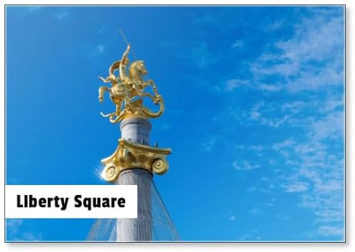 Kühlschrankmagnet Statue von St. George Slay The Dragon at The Liberty Square