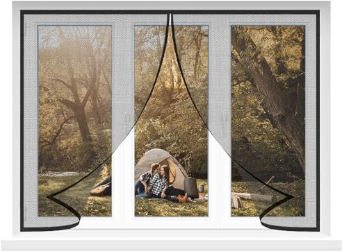 Fliegengitter Fenster 230x65cm Schwarz Fliegengitter aus Verstellbares Moskitonetz Fenster Insektengitter für KellerFenster Wohnzimmer TerrassenFenster Fliegenschutz ohne Bohren