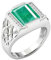 Gems Vibes Vintage Smaragd Verlobungsring für Herren Siegelring Feiner Schmuck 925 Sterling Silber Ring Natürlicher kolumbianischer Smaragd Ring Besondere Liebe Geschenk für Ihn